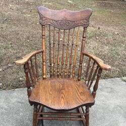 Vintage Solid Wood Rocking Chair