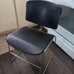 Vintage Chrome & Black Moulded Desk Chair