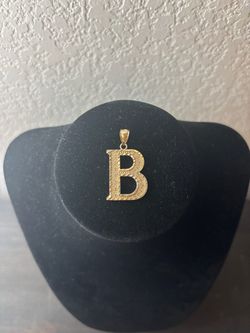 Gold B Initial Pendant