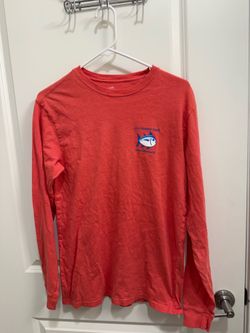 Southern Tide The Shipjack Mens Coral Red Comfy Long Sleeve T-Shirt Size XS