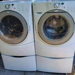 WHIRLPOOL SET WASHER AND ELECTRIC DRYER WORKING PERFECT 