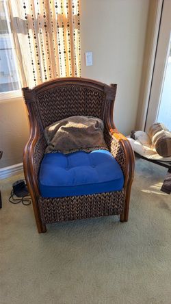 Bahamas Wicker Rattan Accent Chair with Cushion