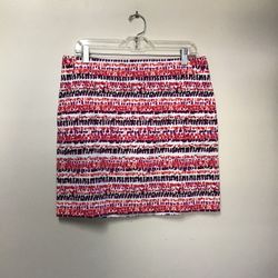 Women’s ANN TAYLOR Cotton/spandex Madison multi print stretch skirt… Size 8