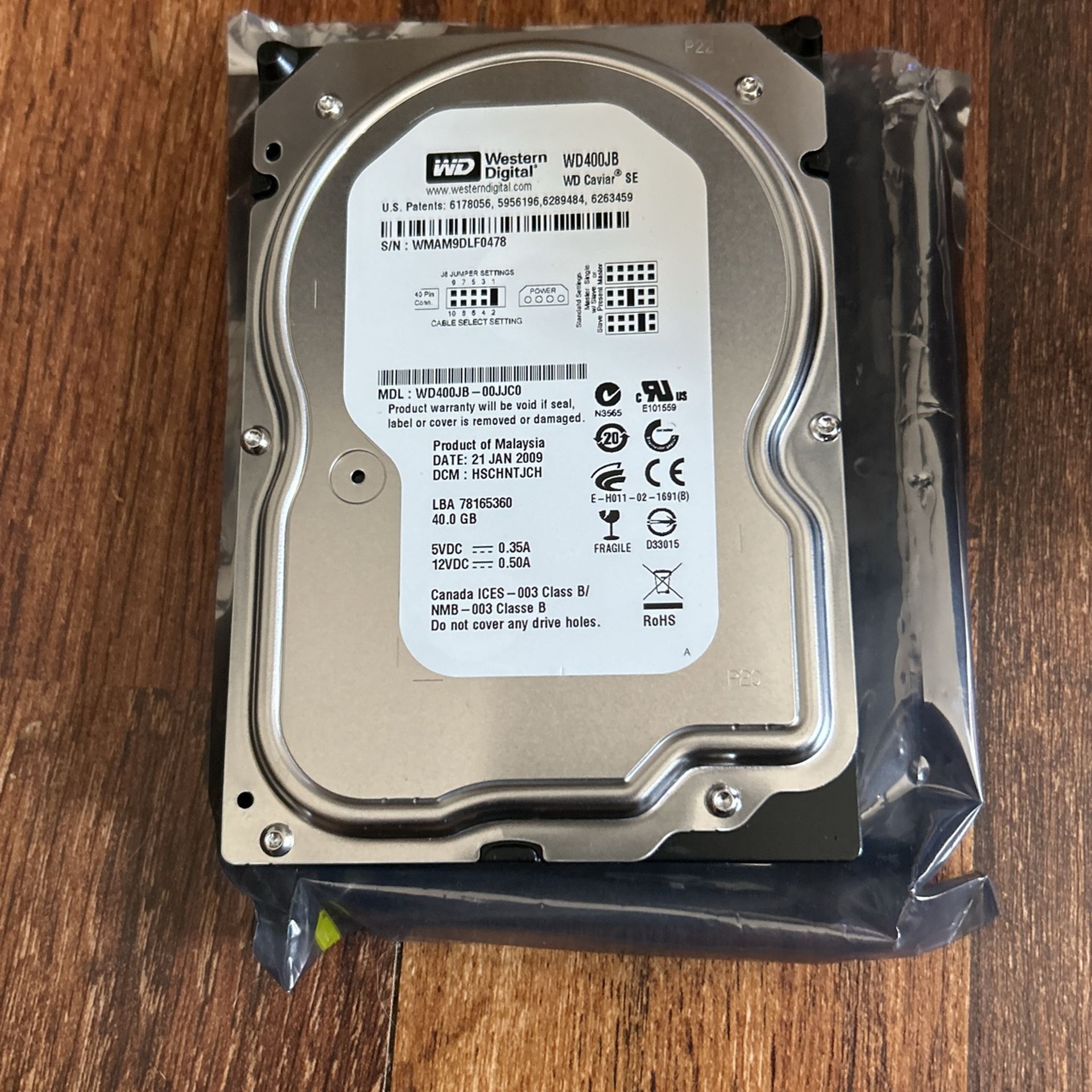 Western Digital WD800JD-22MSA1 80GB SATA Hard Drive