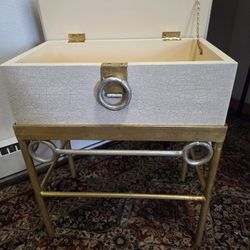1990s Capozzi Kocacs Italian Brutalist Iron/Wood Sidetable