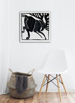 Painting Animal Deer. Original handmade acrylic painting on canvas