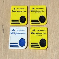 Lot Of 4 Sony PS2 Official UNTESTED OEM MagicGate 8mb Memory Card Genuine-Read! 