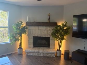 Large Artificial Ficus Tree with White Planter – Like New!