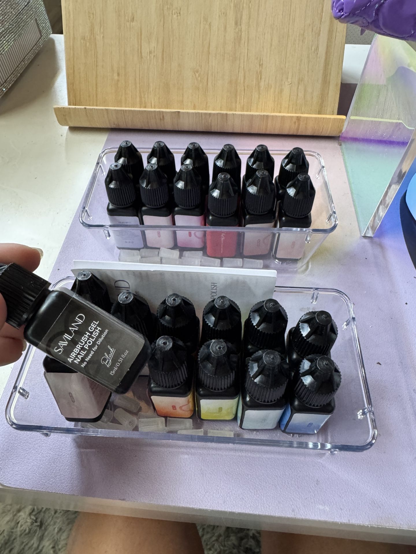 Saviland 24pcs Nail Airbrush Paint
