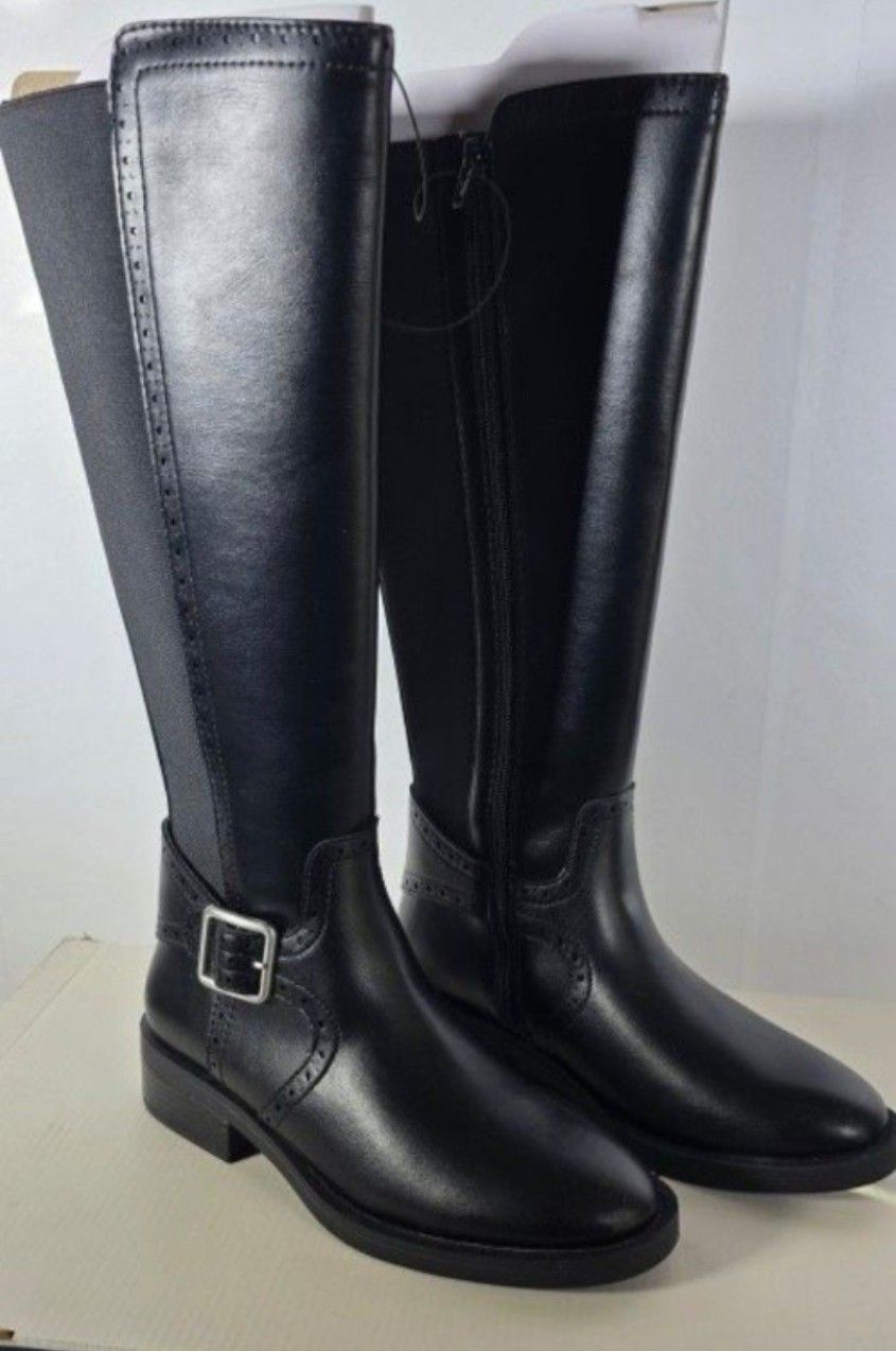  Saint's Knee High Black Boots - Size Women's 6