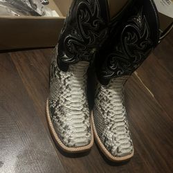 Exotic Python Arango Square Toe Boots 