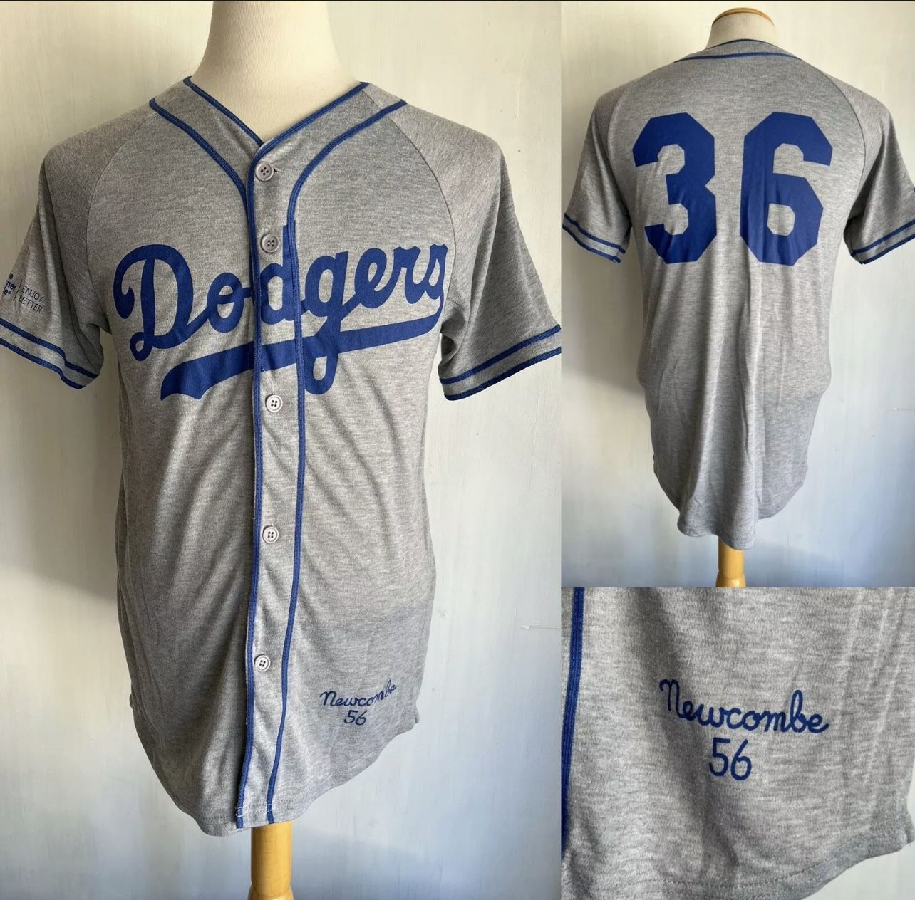 Dodgers Adult XL Replica Newcombe Giveaway Jersey Used.