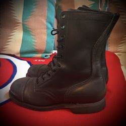 Black Leather Steel-Toe Boots