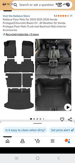 Naibeve All-Weather Floor Mats Honda Prologue / Chevy Blazer EV