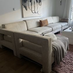 Deep Modular Sofa – Off-White (Textured Fabric) 6 modular pieces