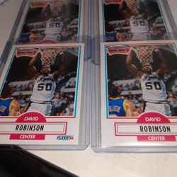 1990 Fleer Four Card Lot David Robinson Rookie Cards