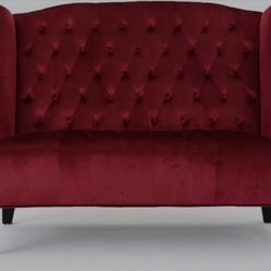 Velvet Wingback Loveseat