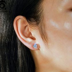 VVS1 Heart Shaped Moissanite S.925 Silver Earrings Birthday Wedding Anniversary Christmas Gift Ideas