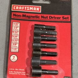 Vintage Craftsman USA 7 piece Nut Driver Bit Set. No. 26504. New in package.