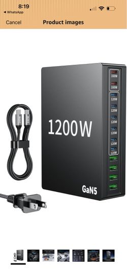 USB C charger block fast 12 port