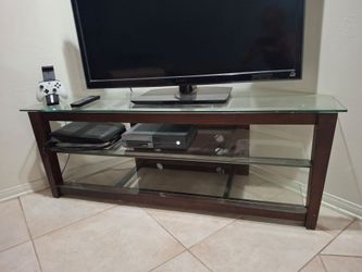 Corner small glass TV stand