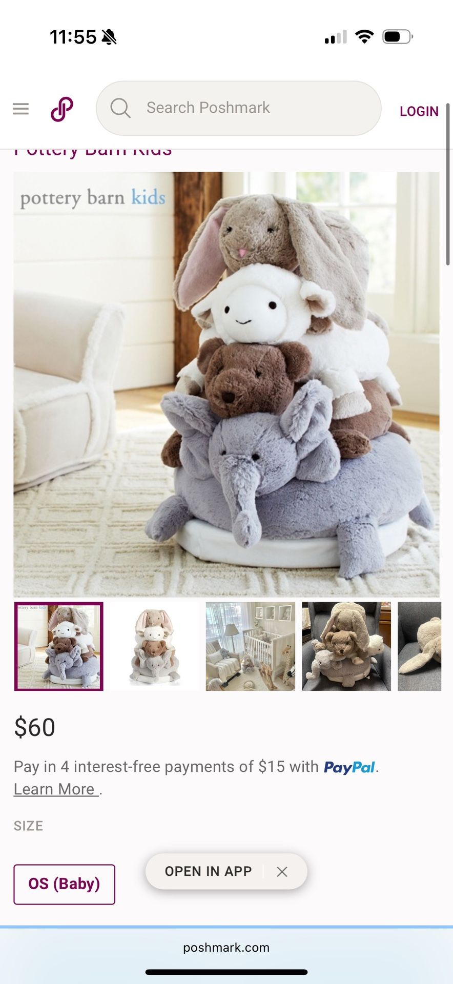Pottery Barn Plush Stacking Animals