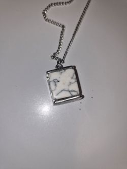 Marble Pendant with 18in silver chain