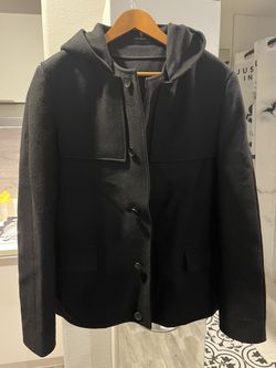 Balenciaga Black Wool Hoodie Coat!