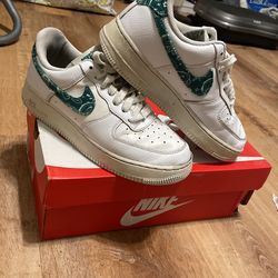 Nike Air Force One White Green Paisley