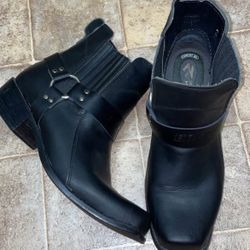 Bilt Motorcycle Biker Harness Black Leather Ankle Boots-Sz11-Pre-owned