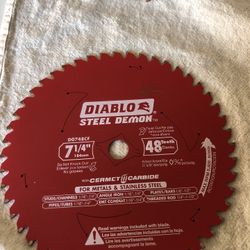 DIABLO 7-1/4in. x 48-Teeth Steel Demon Cermet II Saw Blade for Medium Metal