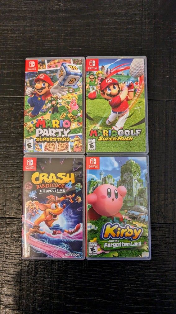 Nintendo switch games - Mario Party, Mario Golf, Crash, Kirby