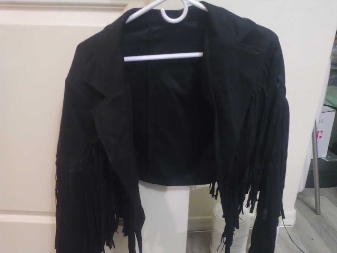 2x Black Fringe Jacket