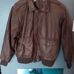 Preston & York Large Leather Bomber Jacket