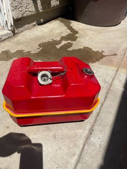 Vintage Red Blitz 9.5 Liter Fuel Canister With Carry Handle & Metal Cap