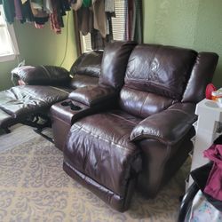 Recliner Rocking Leather Comfy Sofa