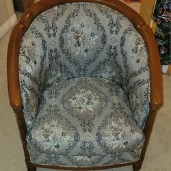 TWO Solid Teak wood sofa chairs