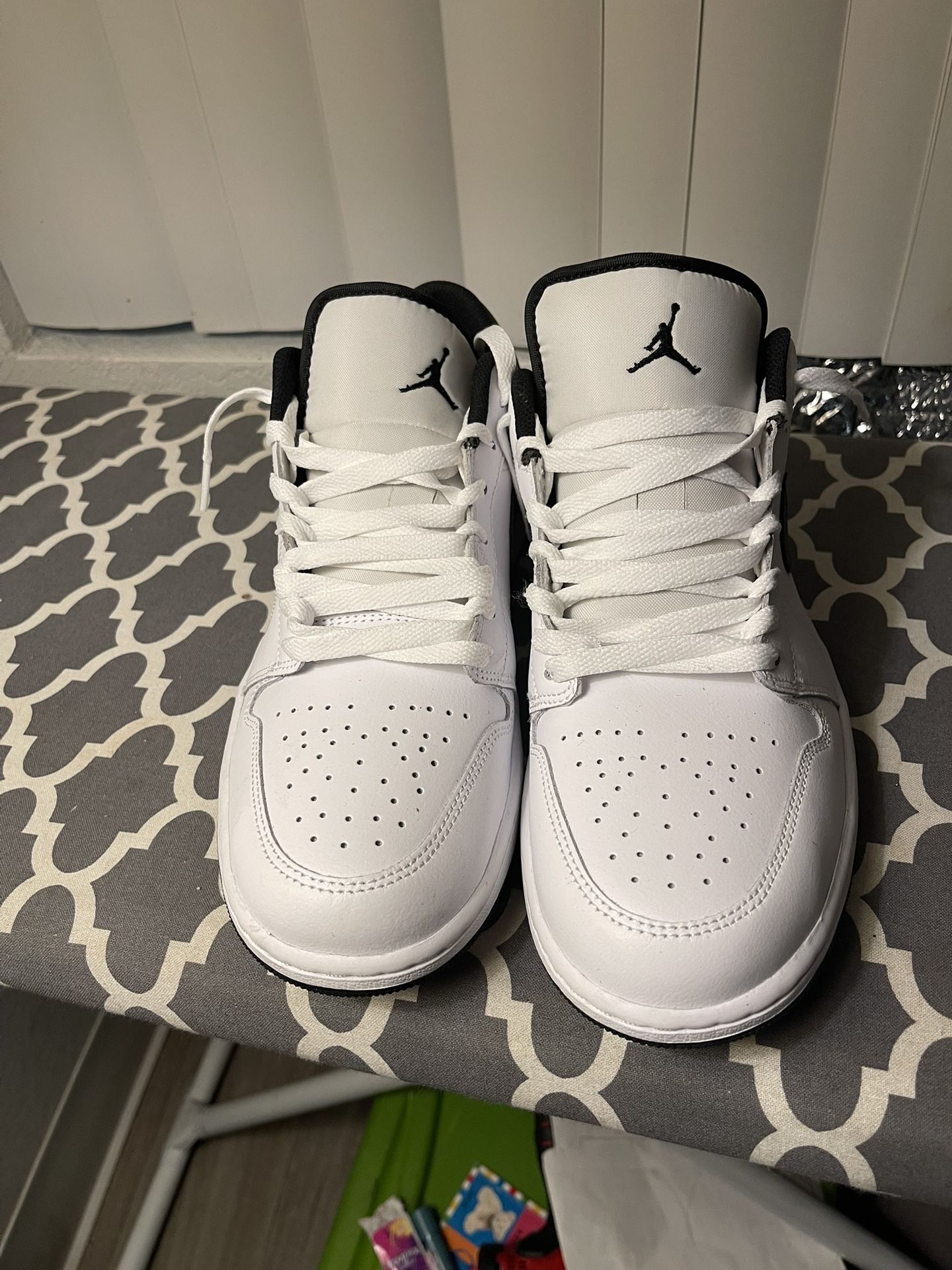Brand Spanking New White & Black Air Jordan 1 Low Se