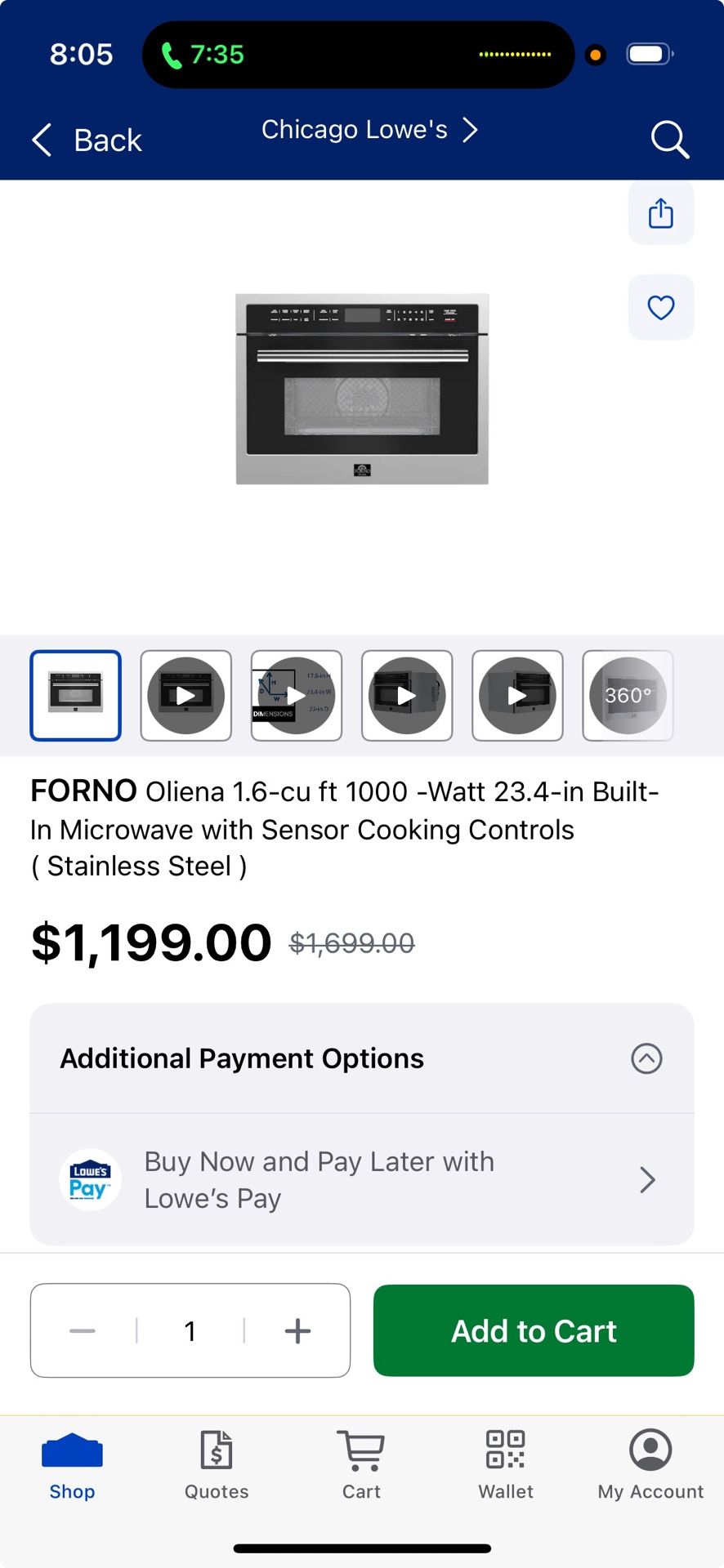 Forno Build In Microwave