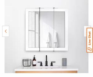 24-3/16 in. W x 24 in. H Framed Surface-Mount Tri-View Bathroom Medicine Cabinet with Mirror, White
