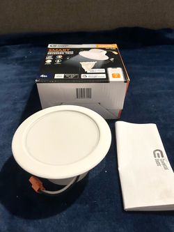 Smart Color Changing Integrated LED Recessed Ceiling Light 4in. Trim Wireless Adjustable CCT New Construction Remodel Powered by Hubspace