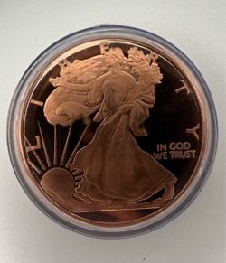 5 oz Walking Liberty Copper Round – .999 Fine Copper – Capsule Included