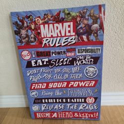 Marvel Super Hero Framed Canvas Display. ( 16" x 24" ).