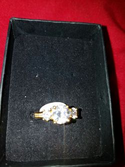 Sterling silver gold plate cz ring size9