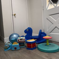 Little Tikes Rocking Horse Playskool Sit-n-Spin Kitchen Toy Drum Ball