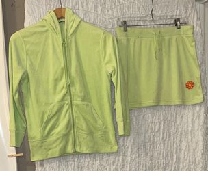 Eddie Bauer: Two Piece Swimsuit Cover, Hooded, Drawstring, 3/4 Sleeves, Size: 8