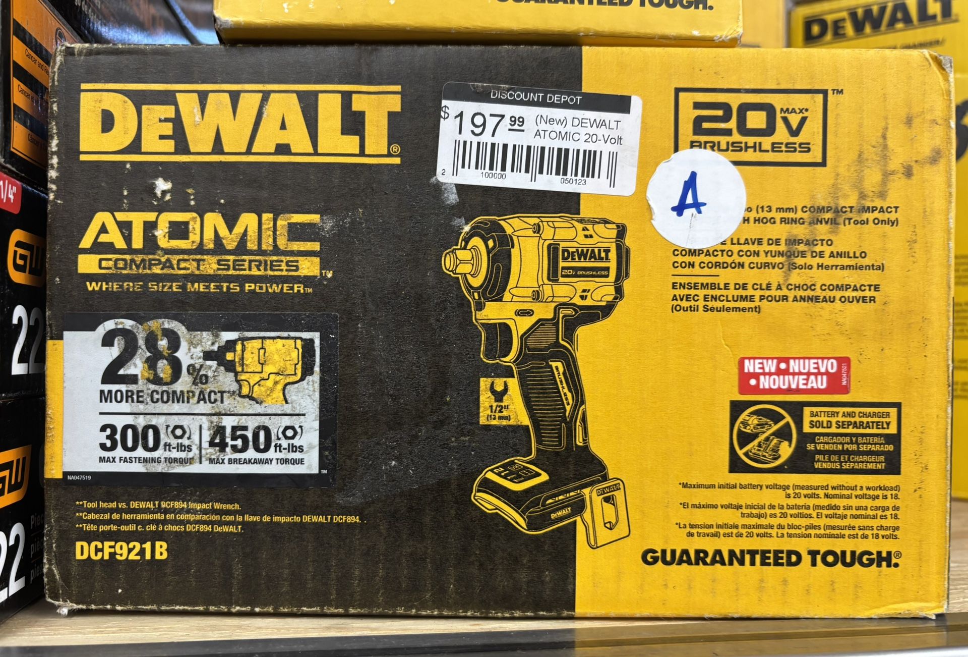 Dewalt Atomic 20V Max Cordless Brushless 1/2in Impact Wrench (tool only) (new)