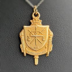 Jewelry 10k Solid Yellow Gold FBI 25 Years Loyalty Service 2003 Pendant charm