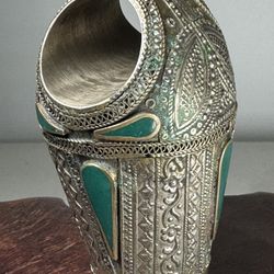 Vintage Afghan Men’s Tribal Ring With Turquoise 