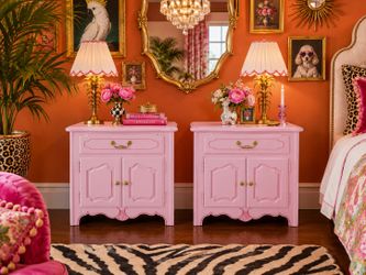 Gorgeous Pink French Provincial Nightstands